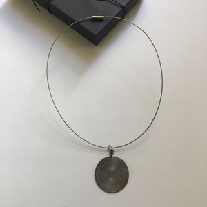 Silver-Tone Swirl Wire Necklace